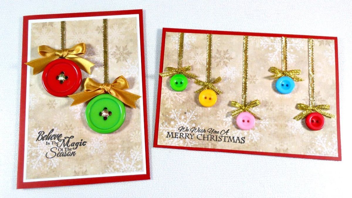 Christmas cards made with buttons