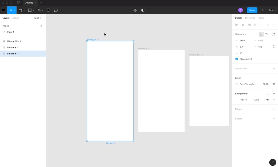 Frame sizes Figma