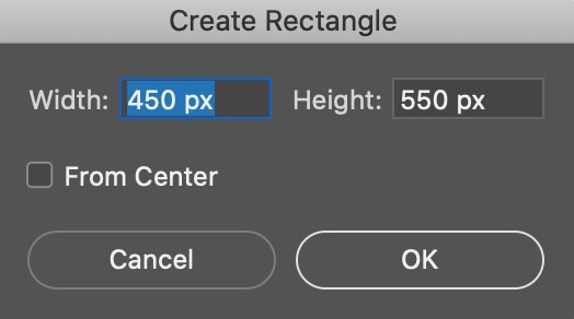 Rectangle width and height in Photoshop