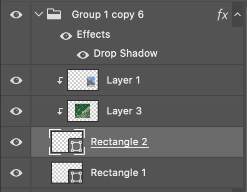 Selecting the black rectangle layer we paste our photo