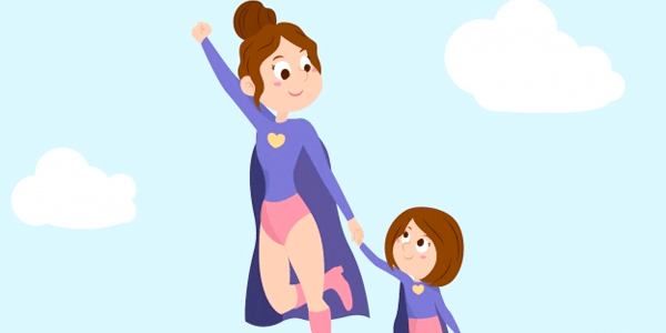 Vectors Mother's Day - Mother heroine