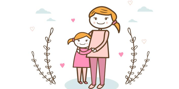 Vectors Mother's Day - Mother with her daughter hugging