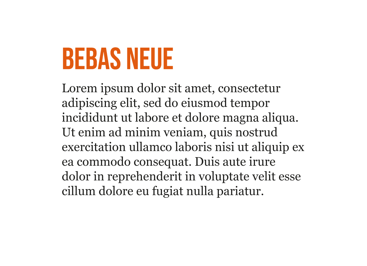 Modern Bebas Neue and Georgia Typography Combination