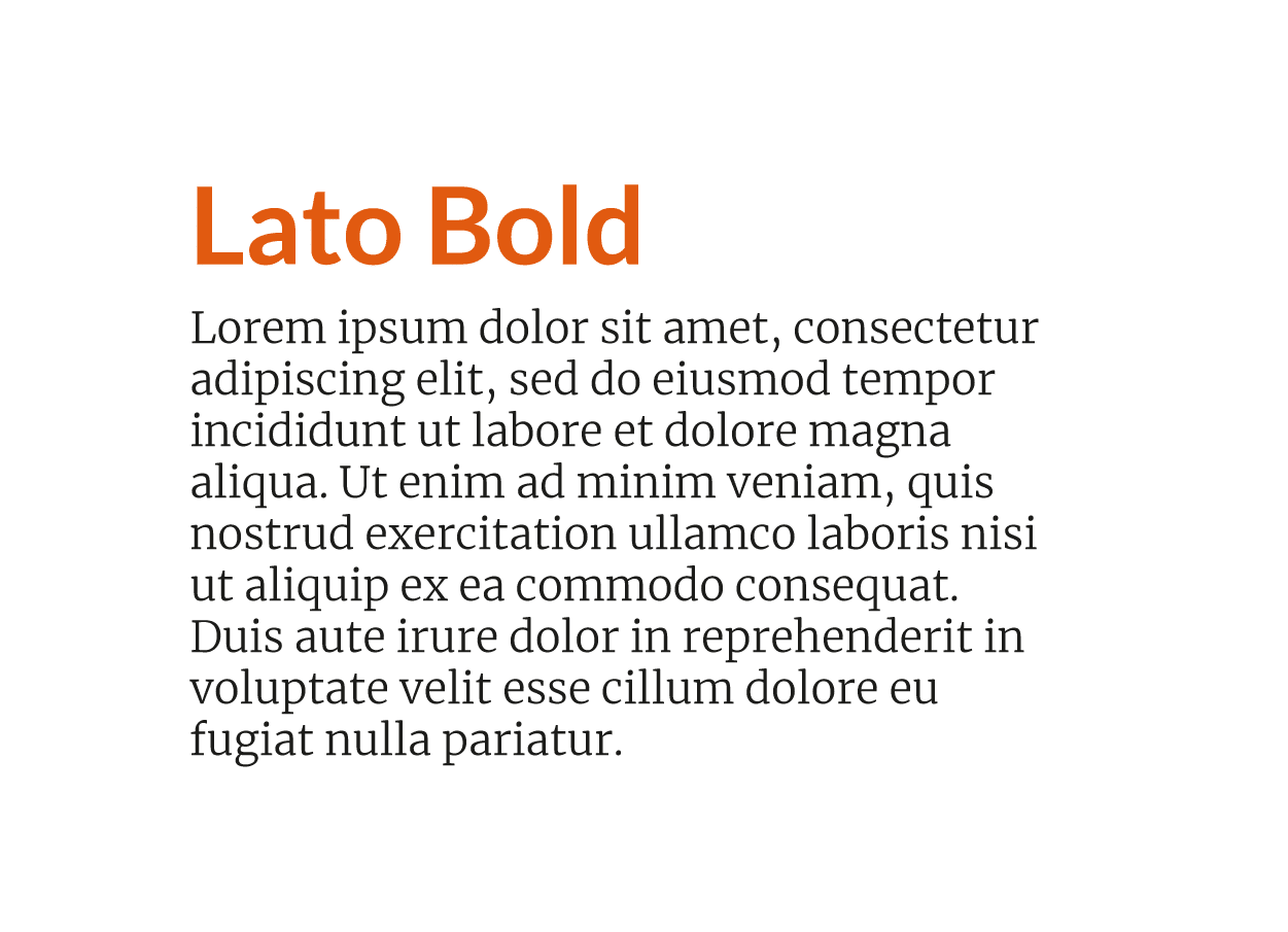 Modern font combination Lato Bold with Merriweather Light