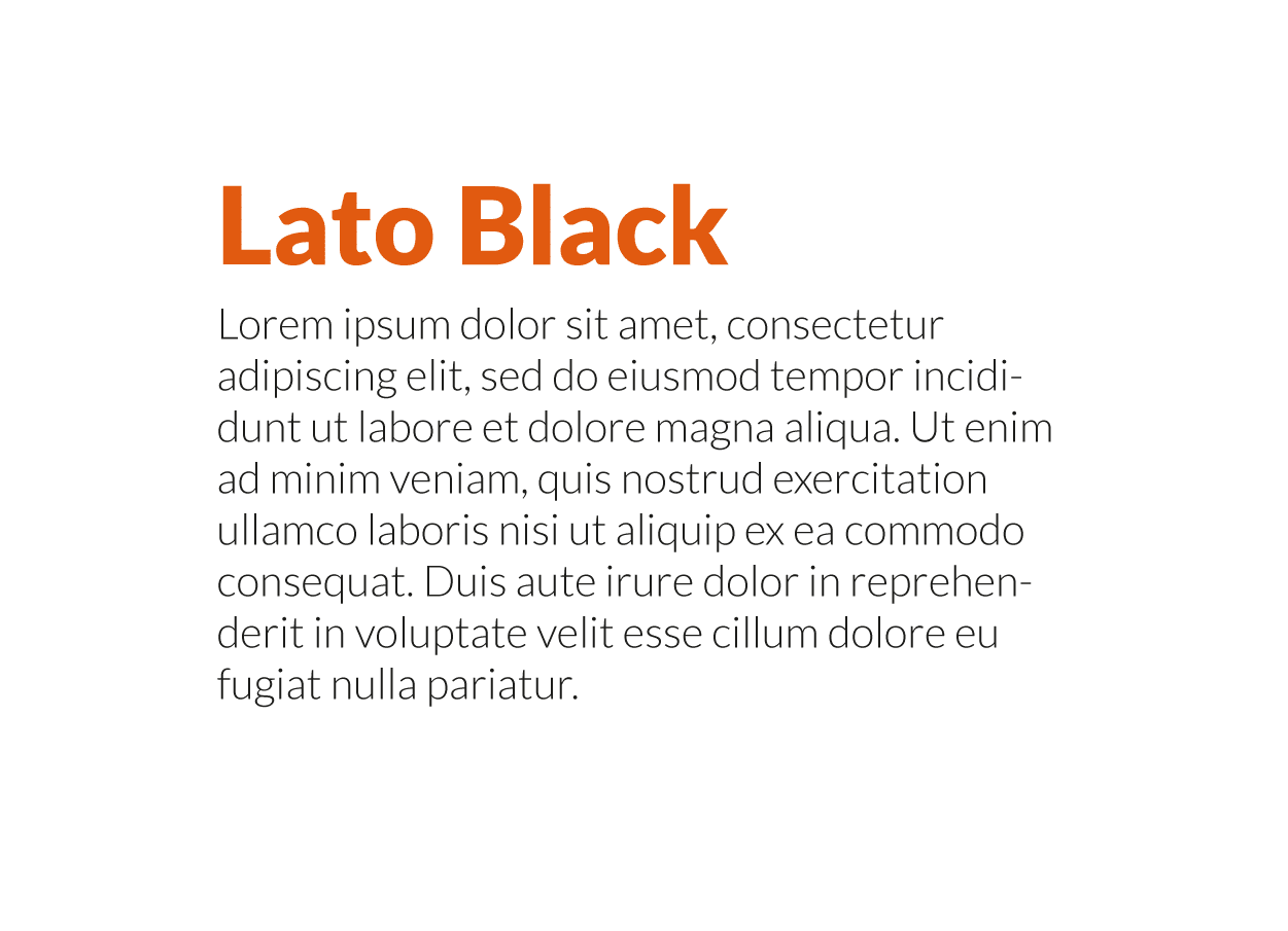 Modern typeface combination Lato Black and Lato Light