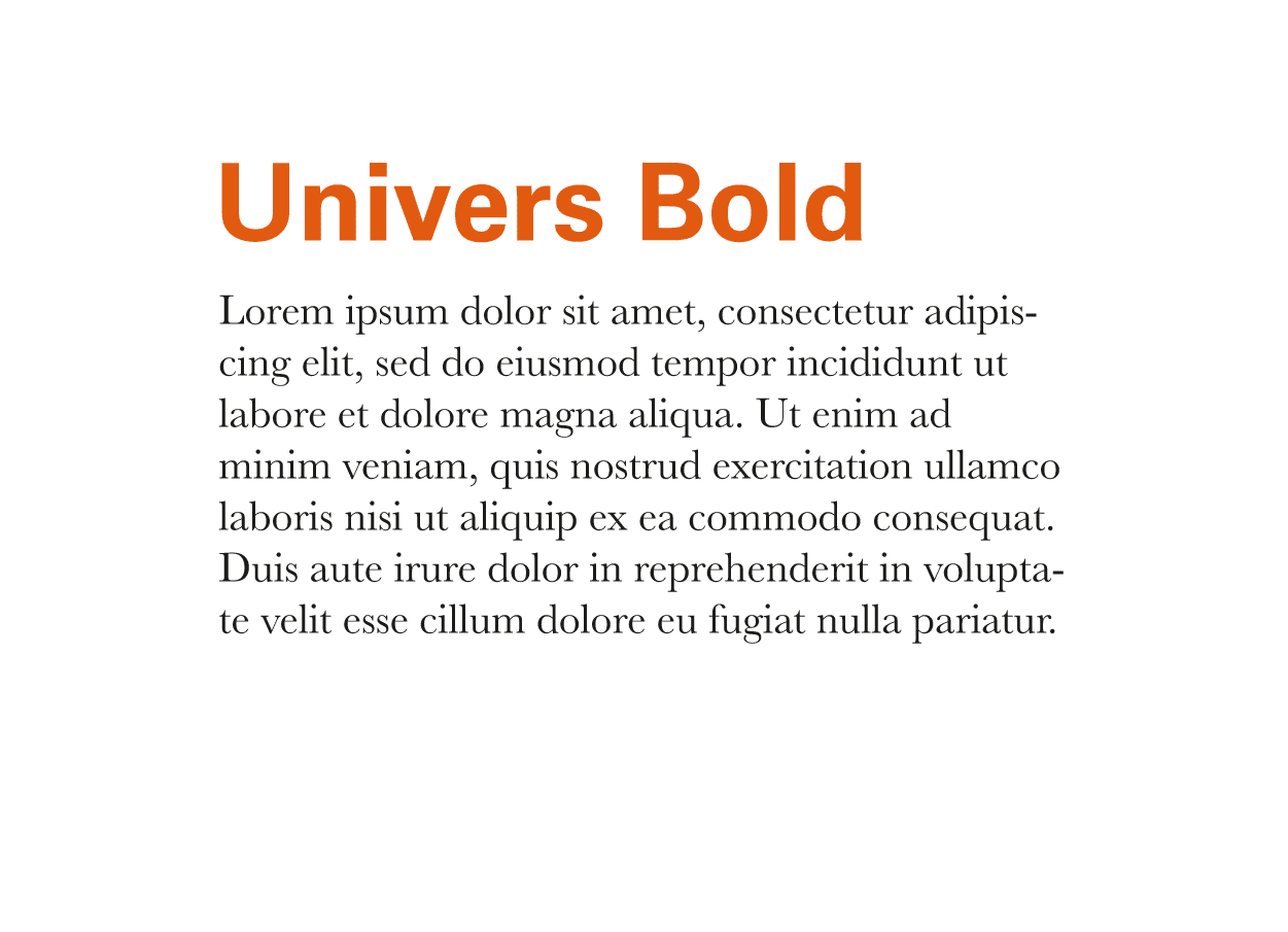 Univers Bold and Baskerville Modern Typography