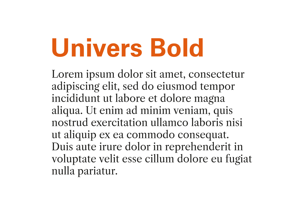 Modern Typography Univers Bod and Libre Caslon