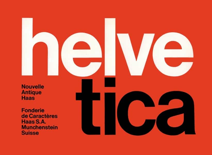 Helvetica modern typography