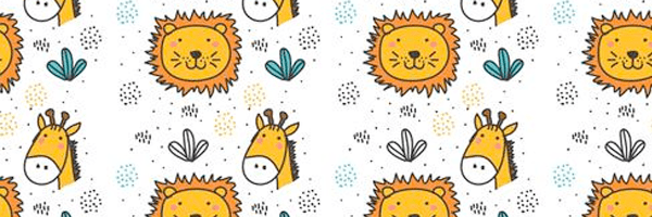 Lion and giraffe pattern - cute animals