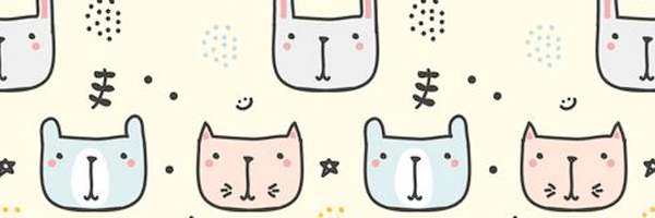 Cute animal patterns: rabbits and cats