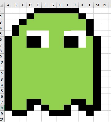 pixel art in excel