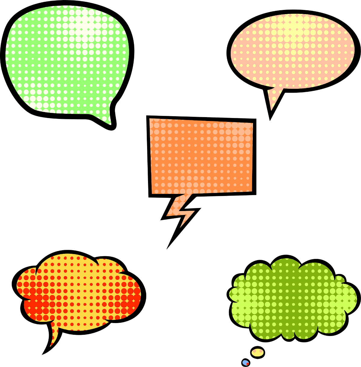 Types of comic speech bubbles