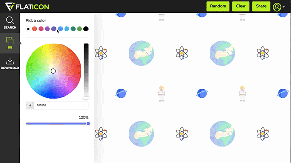 Change opacity and background color in pattern