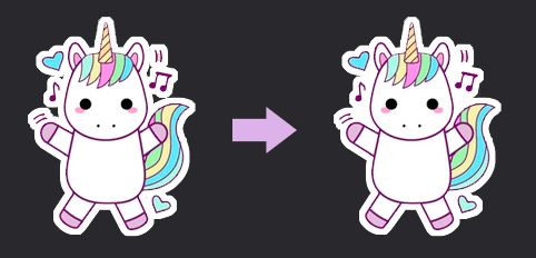 Retouching the white outline of the sticker in Photoshop