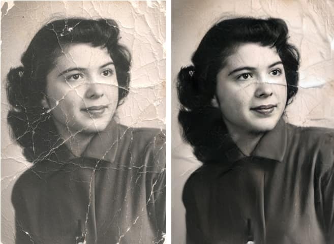 You can restore old photos online for free with Artificial Intelligence