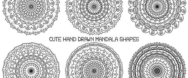 6 Free Hand Drawn Mandalas