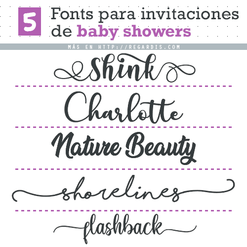 5 Fonts for Baby Showers Invitations