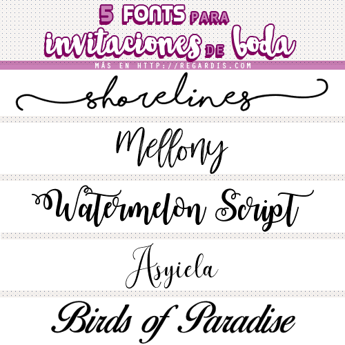 5 Fonts for Wedding Invitations