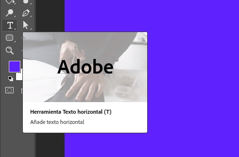 text tool in Photoshop