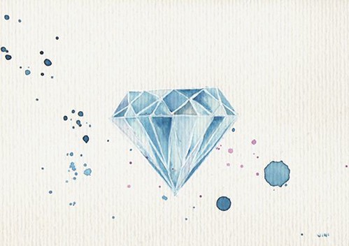 Diamond in watercolor