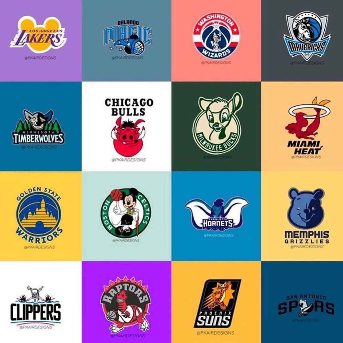 NBA and Disney team logos