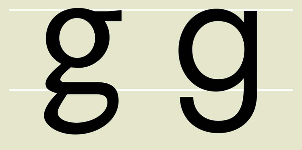 Two typefaces g