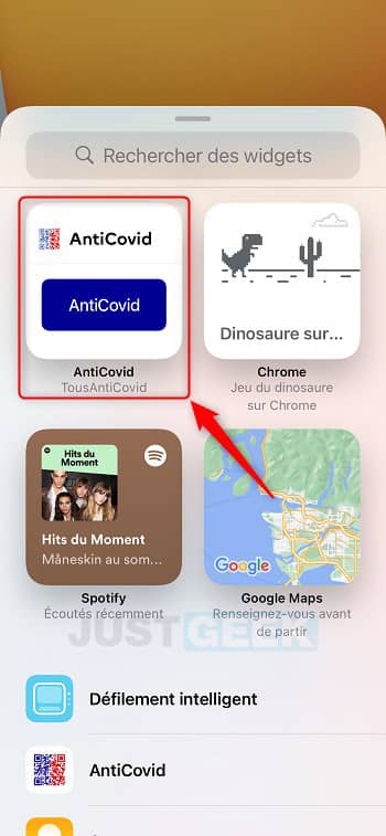 Add the TousAntiCovid widget on iPhone