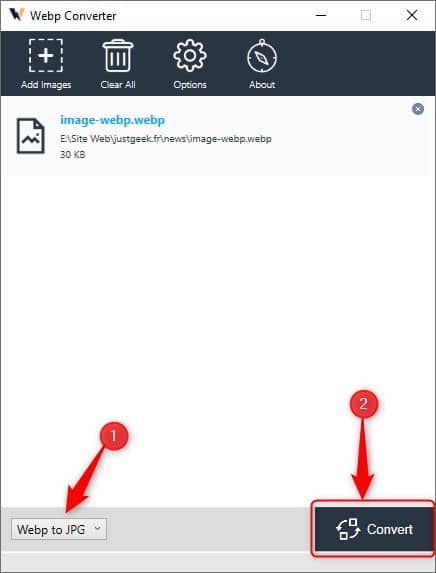 Convert WebP Image to JPG with Free Webp Converter Software