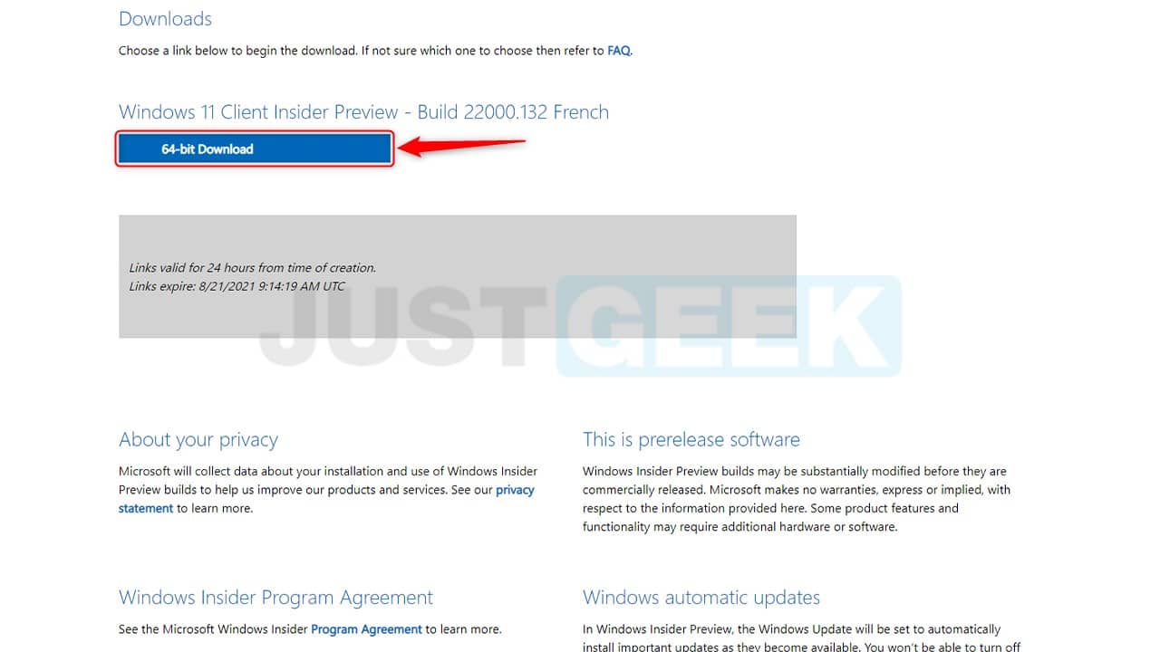 Download ISO Windows 11 beta Build 22000.132 French