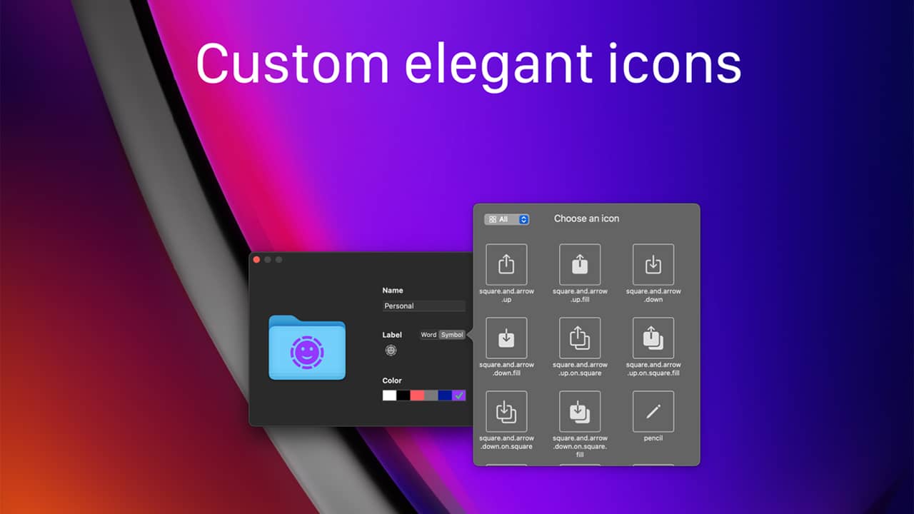 Customize a folder icon in macOS with Tager