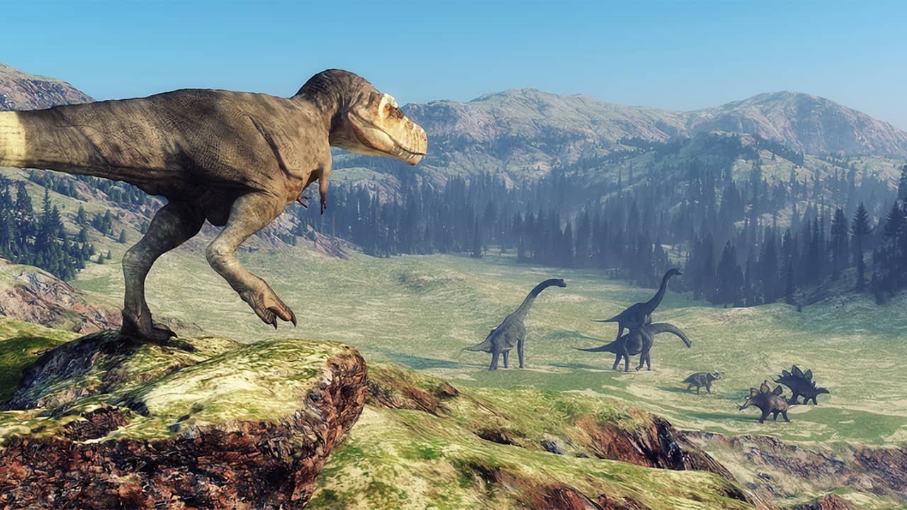 Dinosaurs in a Valley