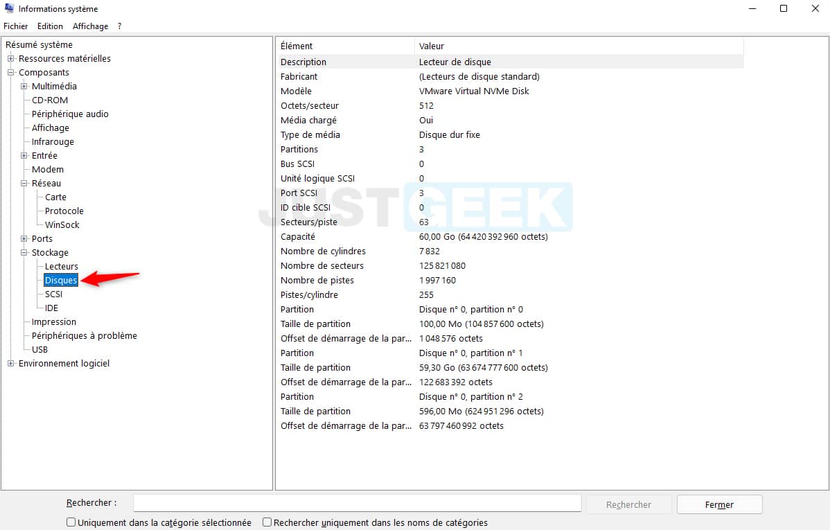 Windows 11 Disk System Information